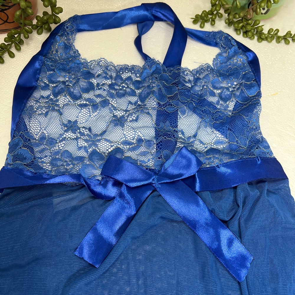 BLUE SLEEP DRESS WITH TONG